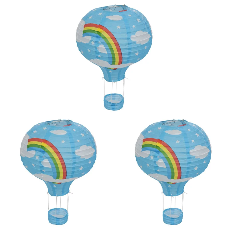 

A93E-3 шт. 12 дюймов воздушный шар бумажный фонарь абажур потолочный светильник декор для свадебной вечеринки, синяя Радуга