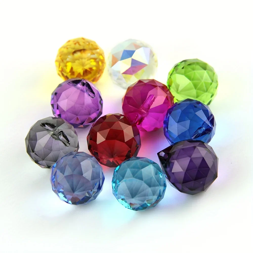 

10pcs Glass Lighting Faceted Ball 20mm Feng Shui Lamp Prism Chandelier Parts Catcher Home Wedding Party Decoration