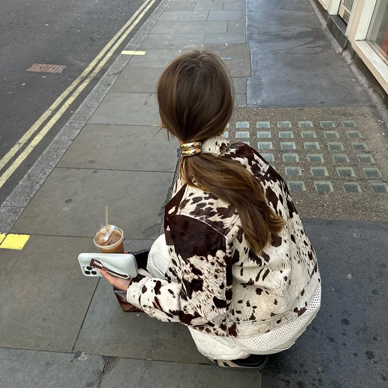 Abrigo de calle de un solo pecho para mujer, chaqueta de diseño de nicho, cuello vuelto, ropa de moda, otoño e invierno, 2024