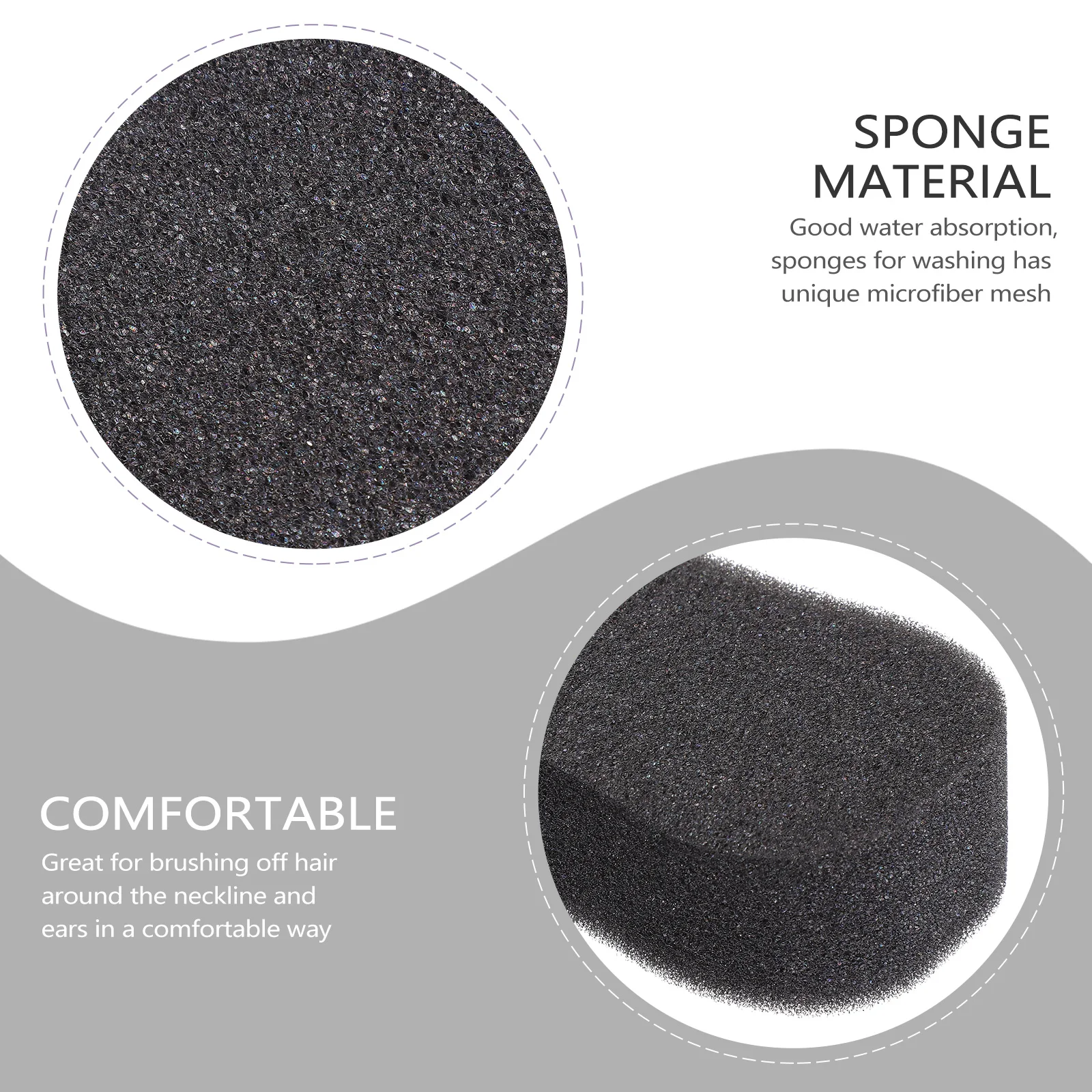 

20pcs Sponge Brush Washing Cleaning Scrubber Sponges Black Facial Salon Neckline Duster Hair Hairdressing Brush Removal