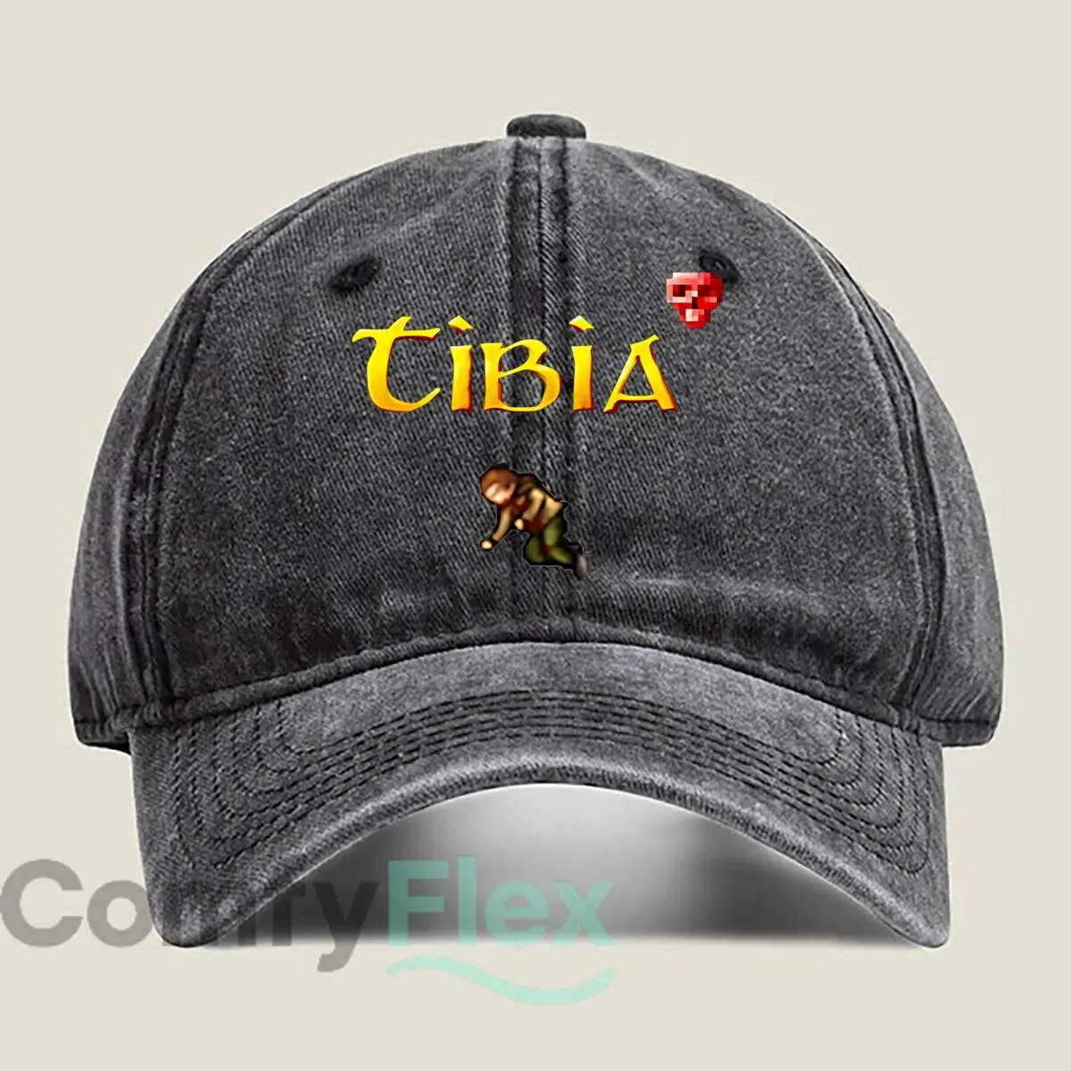 Tibia Game Gaming - Inspirado, Retro MMORPG Design Boné de beisebol lavado ao ar livre para mulheres unissex moda feminina pai chapéu hip hop