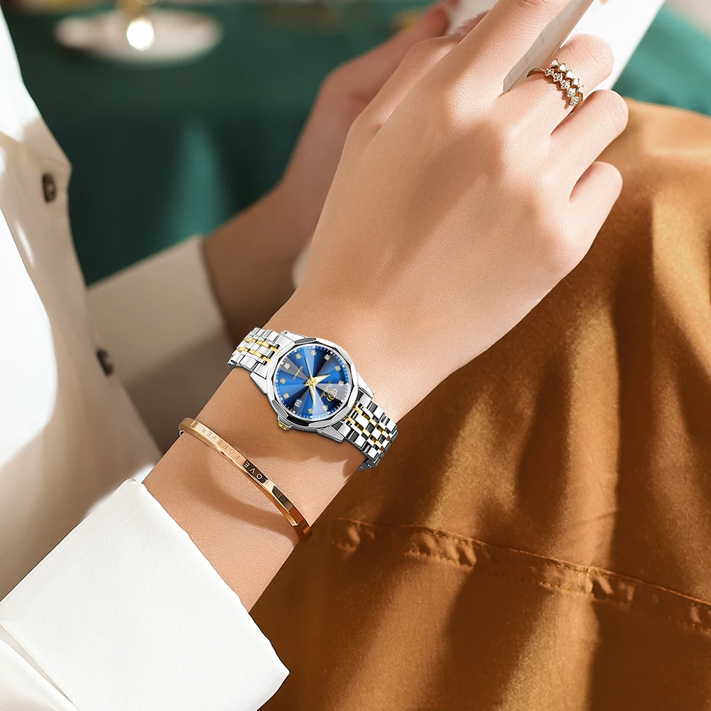 FateLove-ساعة معصم نسائية ، ساعة يد نسائية ، مقاومة للماء مضيئة ، أنيقة ، تاريخ ، أصلي ، هدية لفتاة ، موضة