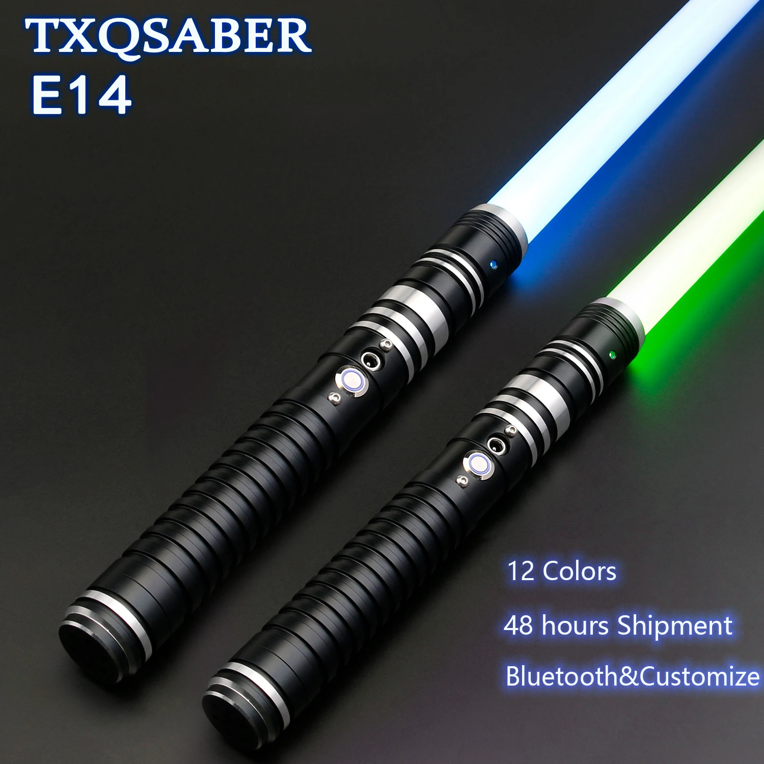 

TXQSABER RGB Пиксельный дуэльный световой меч с 1-дюймовым светодиодным лезвием с металлической ручкой Лазерный меч Косплей Skywalker FOC Miecz jedi