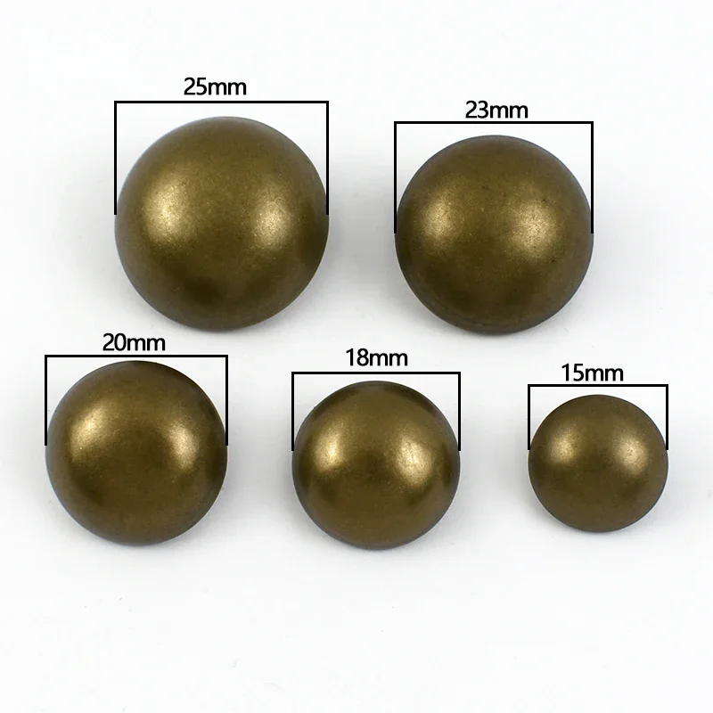50Pcs Metal Buttons Antique Silver Copper Mushroom Button 15-25mm for Jacket Suit Shirt Coat Decoration Buckle Sewing Accessory