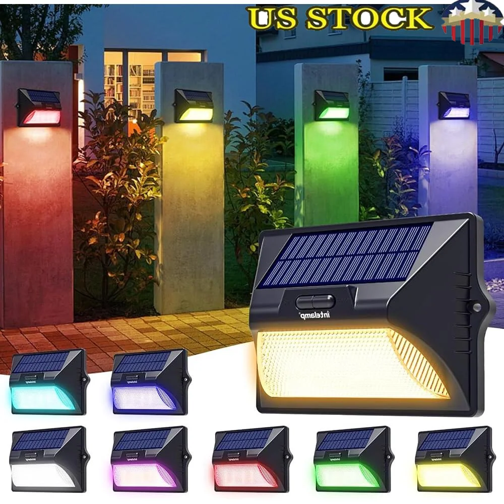 

RGB Solar LED Deck Lights with Remote Control Waterproof Outdoor Lighting Garden Patio Backyard Atmosphere
