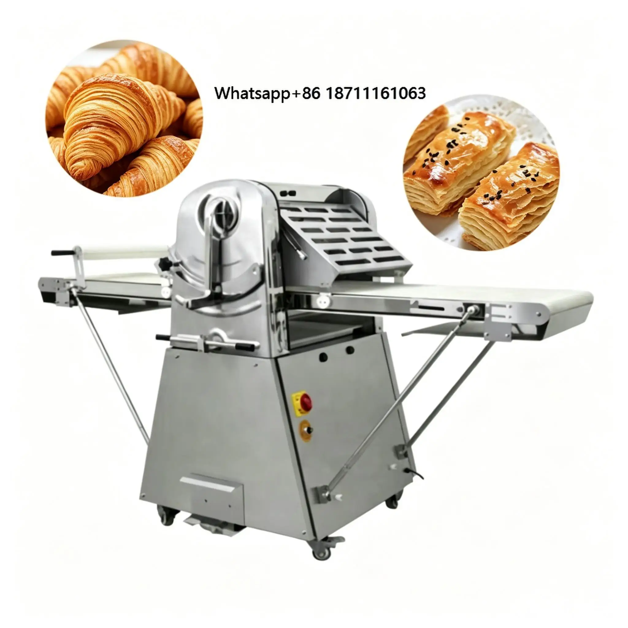 Automatic Pizza Baklava Dough Roller Sheeter Commercial Puff Pastry Dough Sheeter Machine Bakery