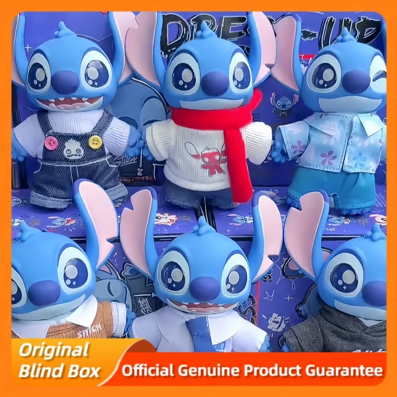 

Аутентичная верхняя игрушка Stitch Dress-Up Show Series Слепая коробка Виниловая кукла Модель Аниме Фигурки Таинственная коробка Брелок Подвеска Милый подарок