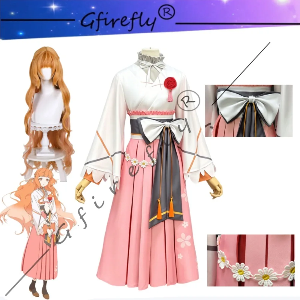 

Agents of The Four Seasons Hanaba Hinagiku Same Style Cosplay Costume Pink Cute Kimono Adult Women Halloween Carnival Party Wear