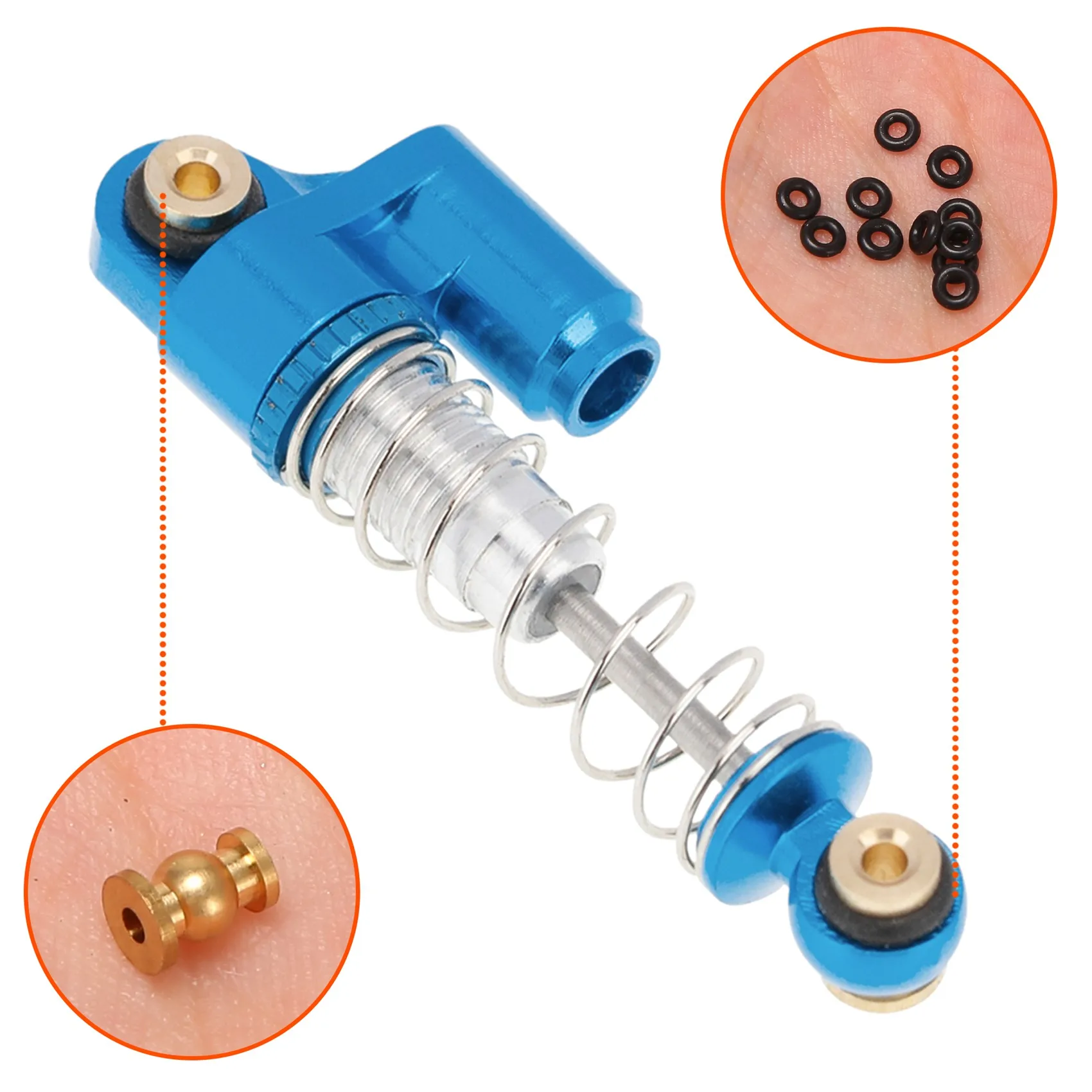 Modern untuk Axial SCX24 90081 1/24 RC Crawler Mobil Logam Shock Absorber, Biru