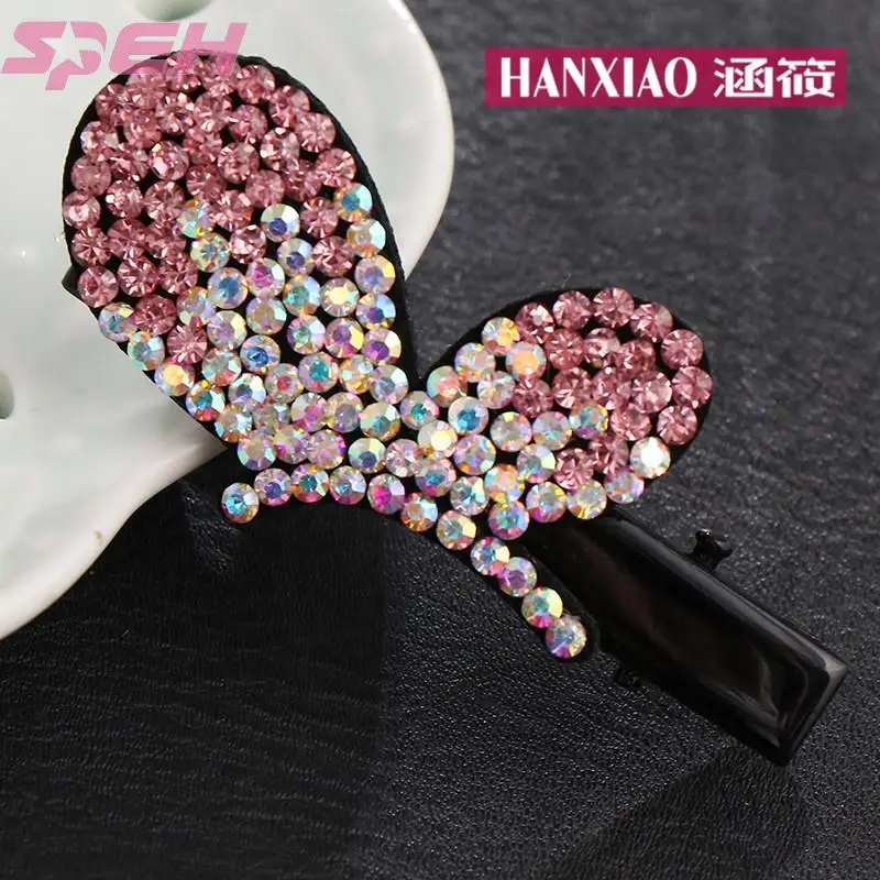 Headdress butterfly duckling clip full of diamond bangs clip children's hair clip cute word clip crystal jewelry