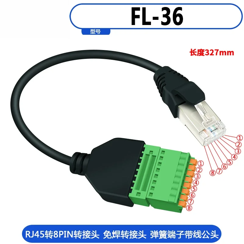 Toma RJ45 a puerto de red RJ45 de 8 posiciones a terminal RJ45 a terminal de 8 pines