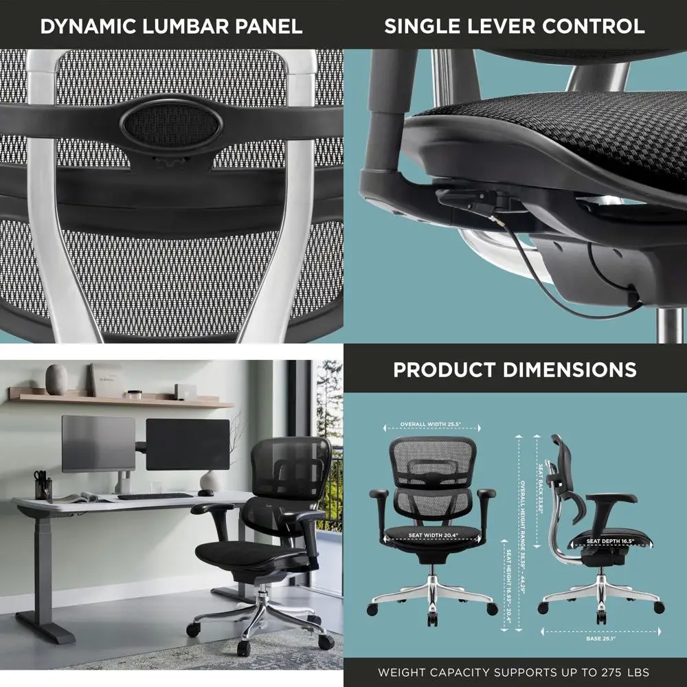 

Ergonomic High-Back Mesh Fabric Office Chair, Black, BIMA Compliant, ERGOIT2