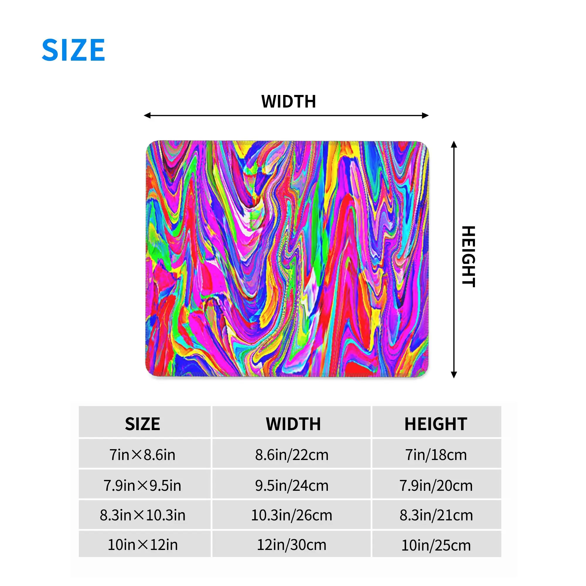 Psychedelic Swirl Mouse Pad Computer Keyboard Mouse Mat Gamer PC Laptop Desk Mat Office Accessories Table Mats
