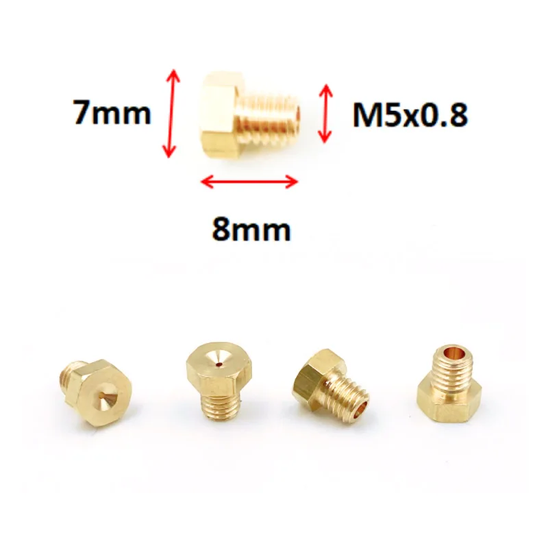 Carburetor Main Jet 5mmx0.8 Thread Hexagon Brass Injector Nozzle for YAMAHA S7 TK JOG ZY Teikei 100 Size 80-128