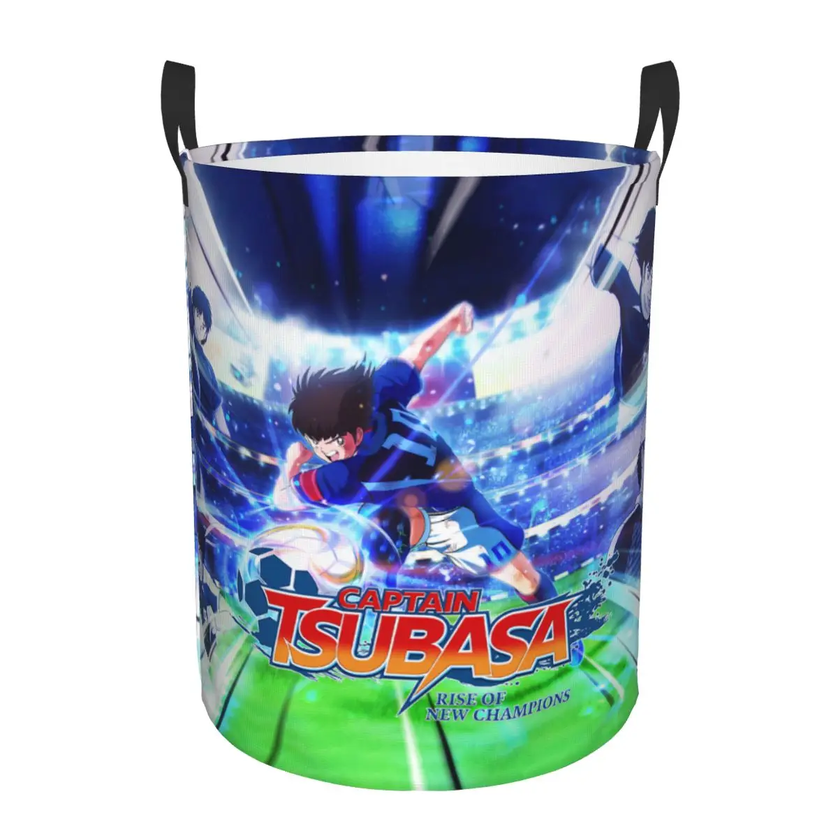 Captain Tsubasa Laundry Hamper Large Clothes Storage Basket Anime Boy Football Motion Toy Bin Organizer for Kids