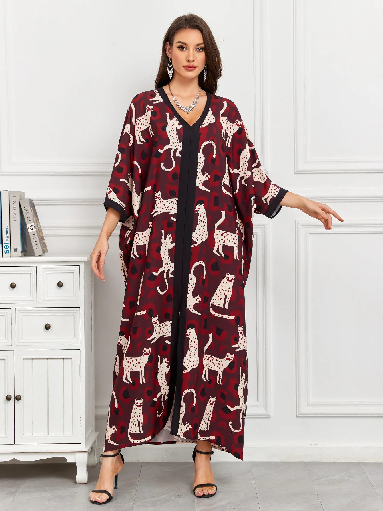 

Кафтаны для женщин больших размеров: платье-кафтан с V-образным вырезом и рукавами «летучая мышь» для пляжа, как накидка поверх купальника, для отдыха, платья-муму