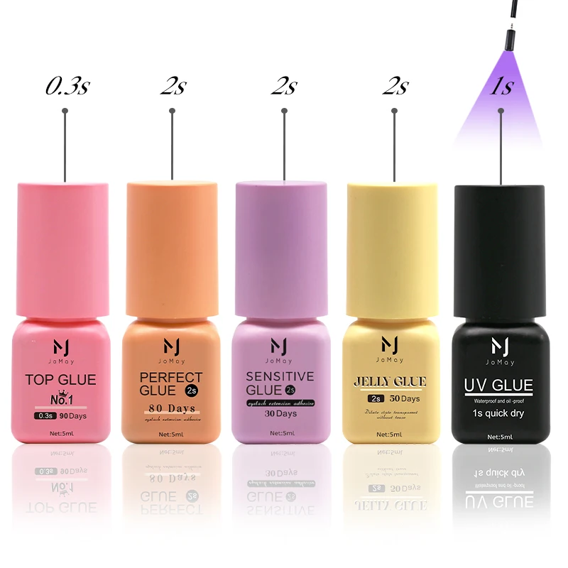 Jomay 5Ml Wimperlijm Professionele 0.3/1/2S Sneldrogende Wimpers Lijm Langdurige Lijm Voor Wimperverlenging Alle Modellen