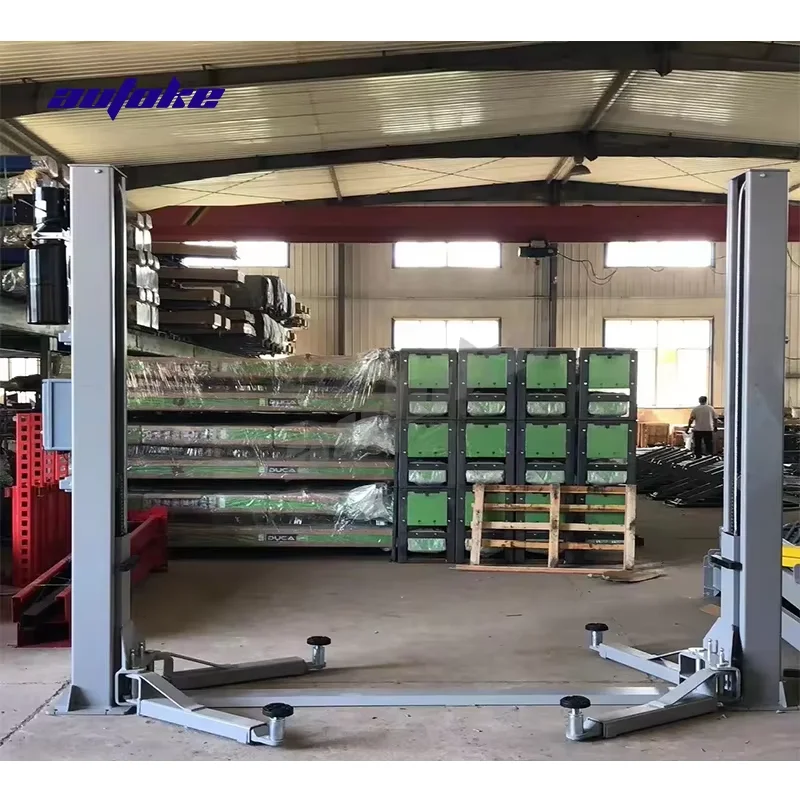 

AUTOKE Portable Car Lift 3.5T 4T 5T Manual Unlock Hydraulic Floor Two Post Car Lift for Car