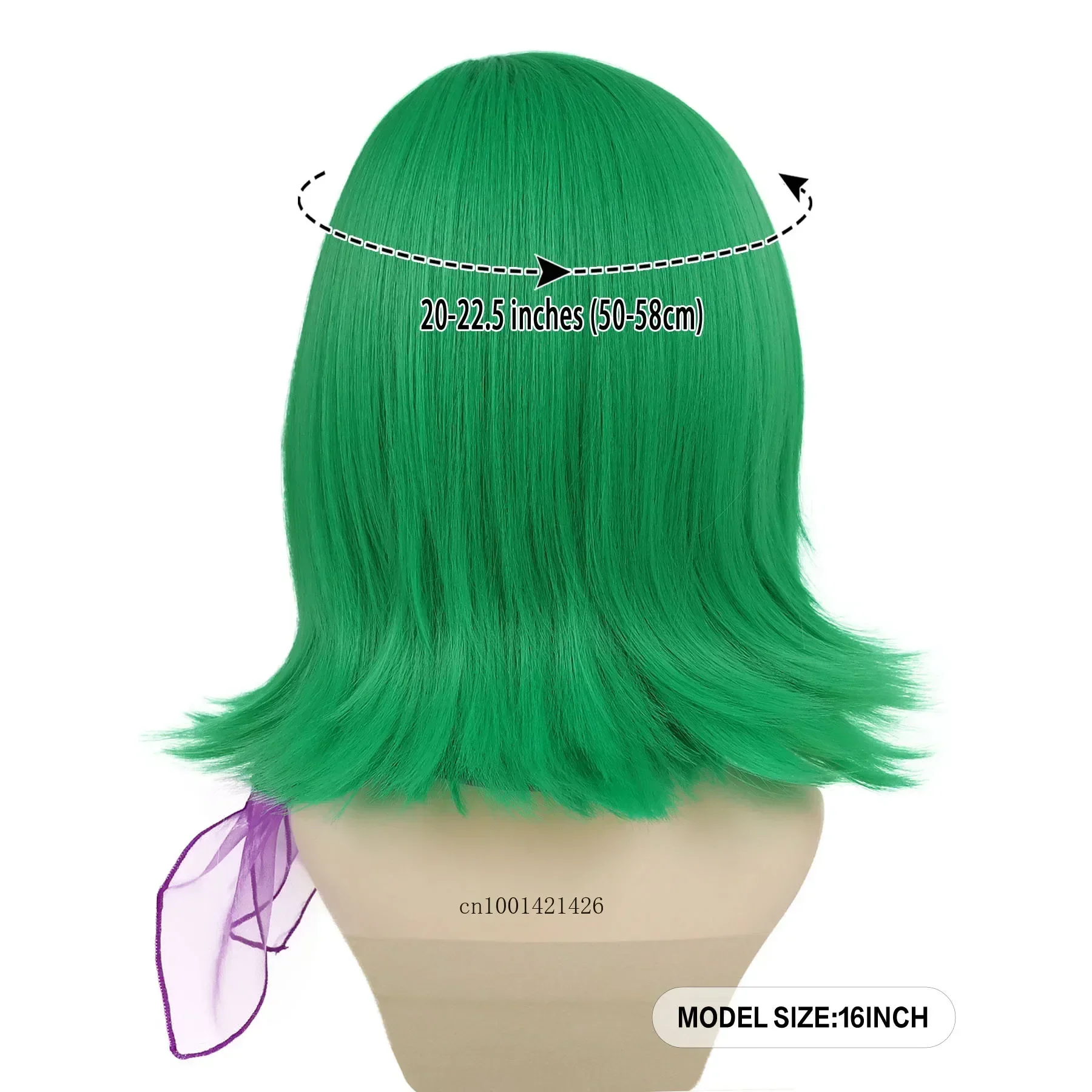 Parrucca disgusto Cosplay capelli sintetici Costume di Halloween per le donne parrucche corte verdi all'interno di Anime Cosplay Movie Party Dressing Up