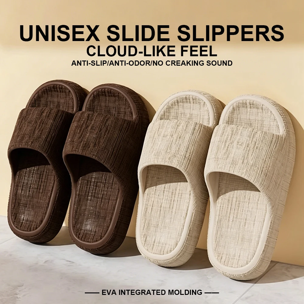 Men Women Platform EVA House Slippers Anti-Slip Odor Free Quiet Indoor Bathroom Slides Unisex Casual Apartment Beach Sandals