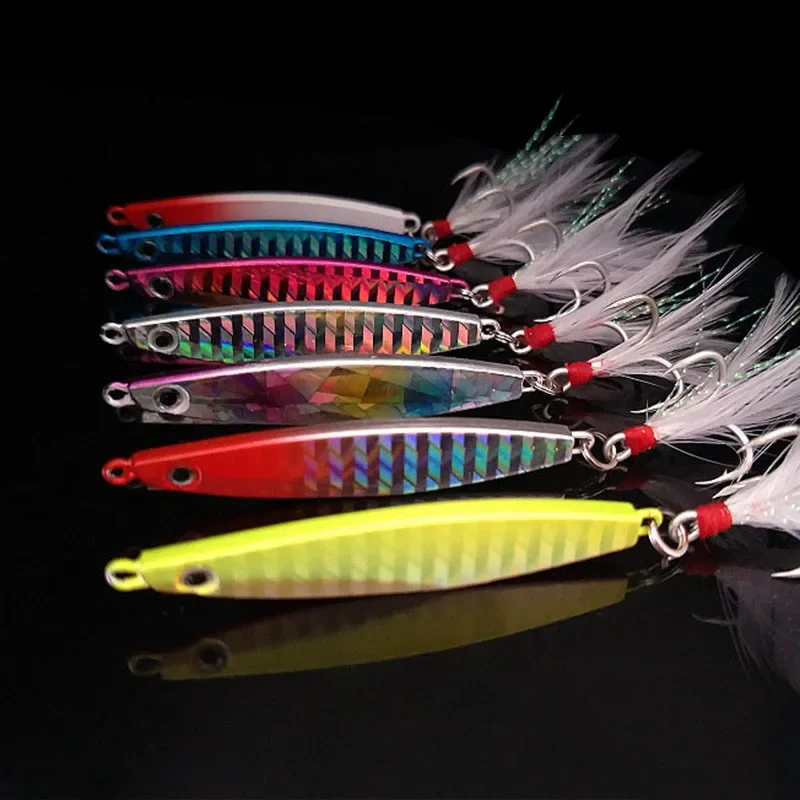 Cuchara de pesca para jigging – Señuelo metálico 7 colores - imagen 4