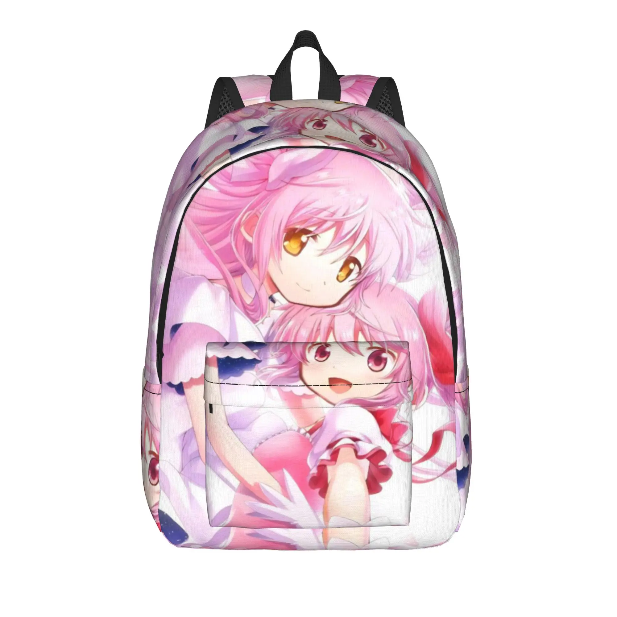 Anime Puella Magi Madoka Magica Backpack for Men Women High School Business Daypack Kaname Madoka Laptop Computer Shoulder Bag