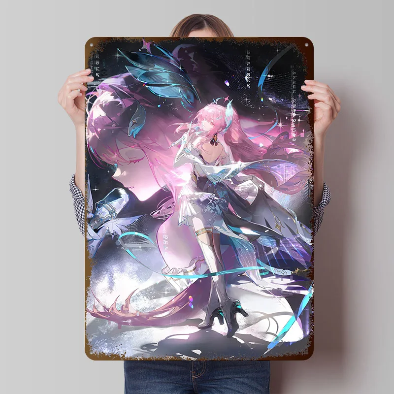 Wuthering Waves Aemeath Metallposter, individuelle Wandkunst, Retro-Vintage-Blechschilder für Heimdekoration, Zimmer, Gamer-Dekoration, Gaming