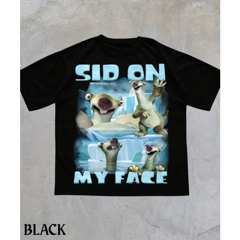 Camiseta con meme de Sid en mi cara, camiseta divertida de la Era Glaciar, camiseta gráfica con meme atrevido, camiseta con meme maldito, camiseta con humor sarcástico ofensivo