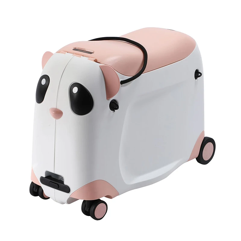 Cute Panda Suitcase Children's riding cartoon pull rod luggage box carry on children's gift travel suitcase boarding travel case