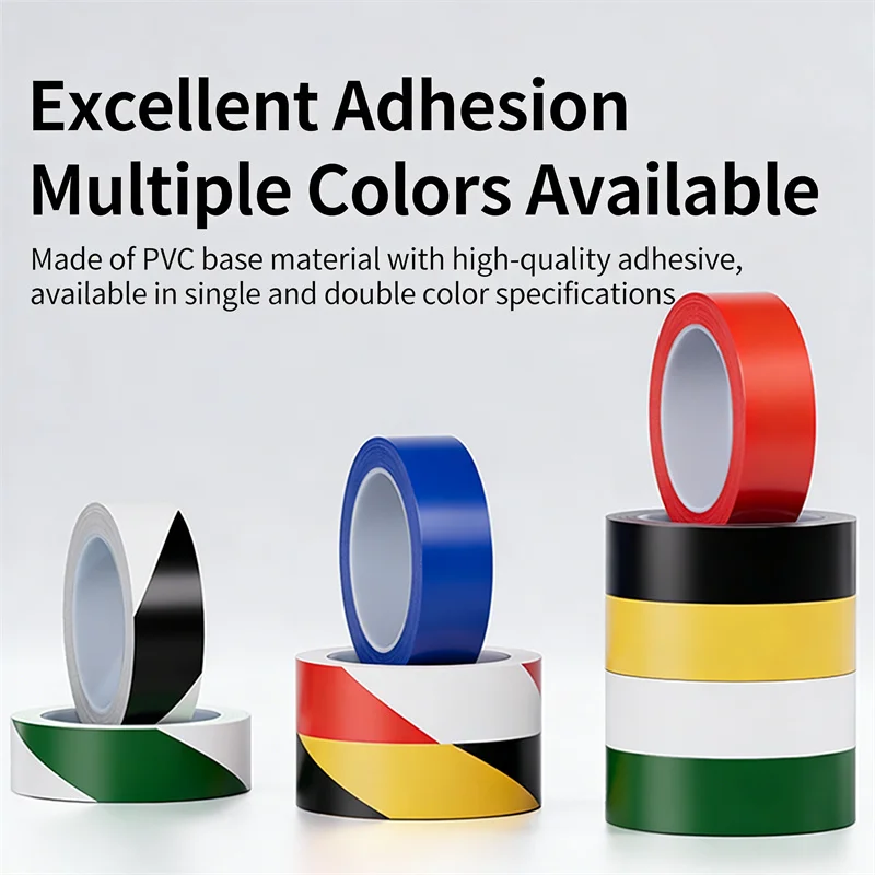 PVC Floor Marking Tape Pipe Repair Durable Waterproof Tear-Resistant Ideal Sports Courts Fire Lanes Boundaries Zebra Crossings