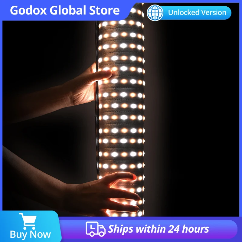 

Godox FL60 60W Flexible LED Video Light Rollable Cloth Lamp with Honeycomb Grid Softbox + Controller + Remote Control and APP