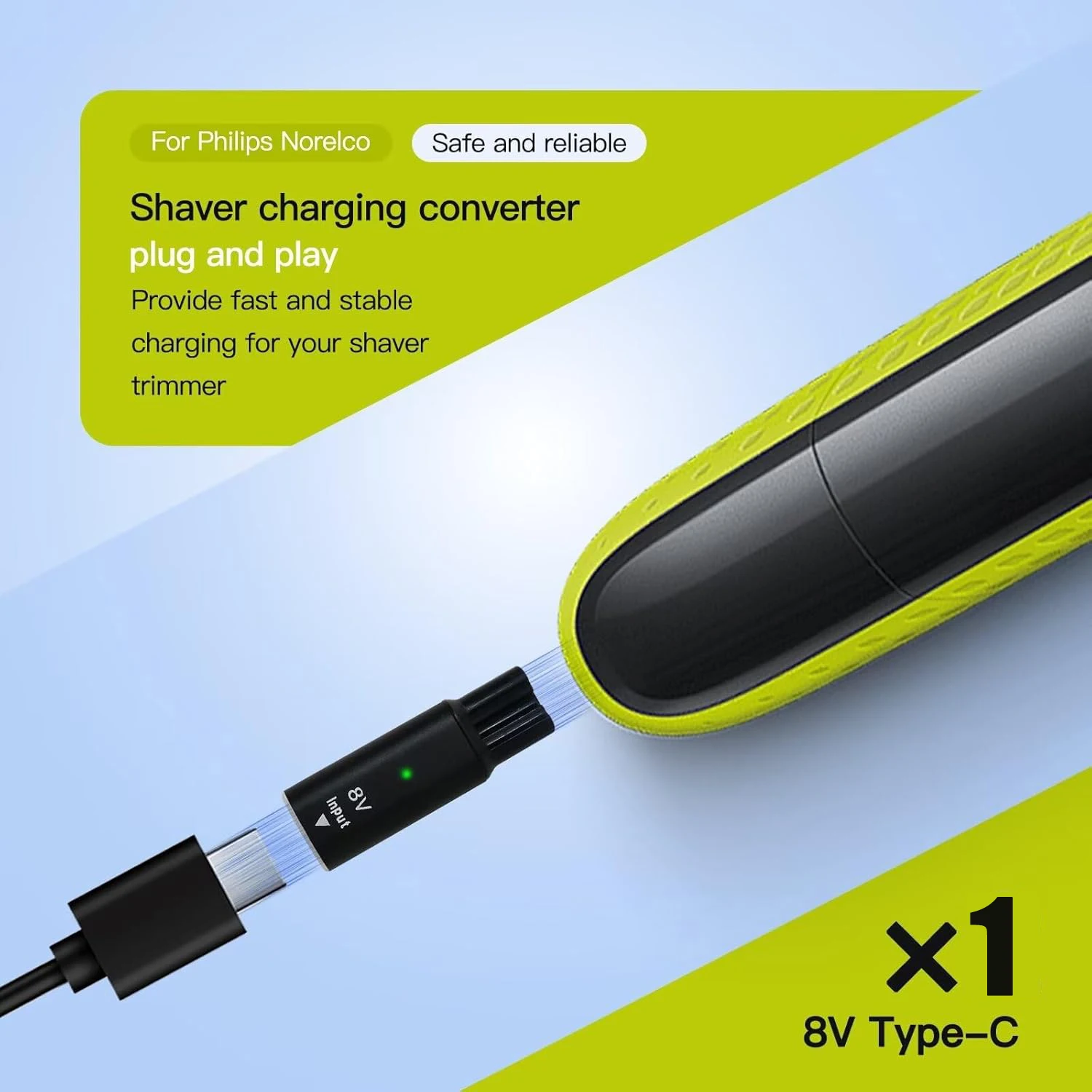 LISI 8 فولت HQ850 Type-C ماكينة حلاقة مهايئ شاحن محول الشحن لشركة فيليبس Norelco شفرة واحدة QP2530 QP2630 أداة تهذيب اللحية