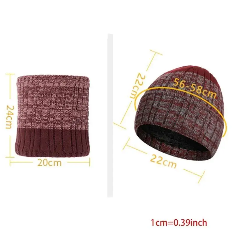 R1WE للجنسين الشتاء 3 قطعة قبعة صغيرة محبوكة قبعة وشاح عدم الانزلاق ل شاشة تعمل باللمس قفازات مجموعة الحرارية أفخم اصطف الجمجمة