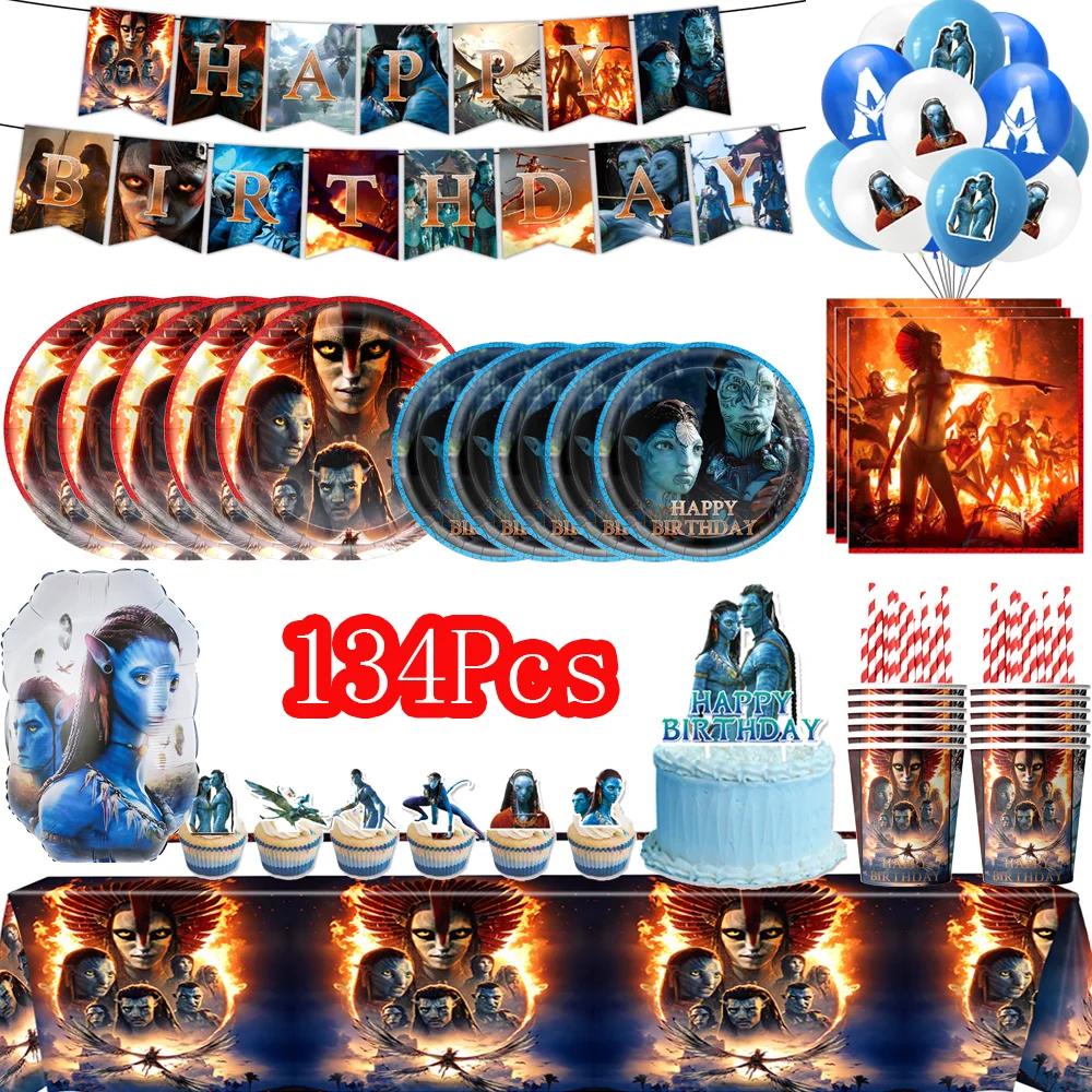 Kindergeburtstags-Dekoration, Einweggeschirr, The Movie Avatar, Tassen, Teller, Luftballons, Babyparty, Geburtstagsfeier, Geschenk, Spielzeug, Zubehör