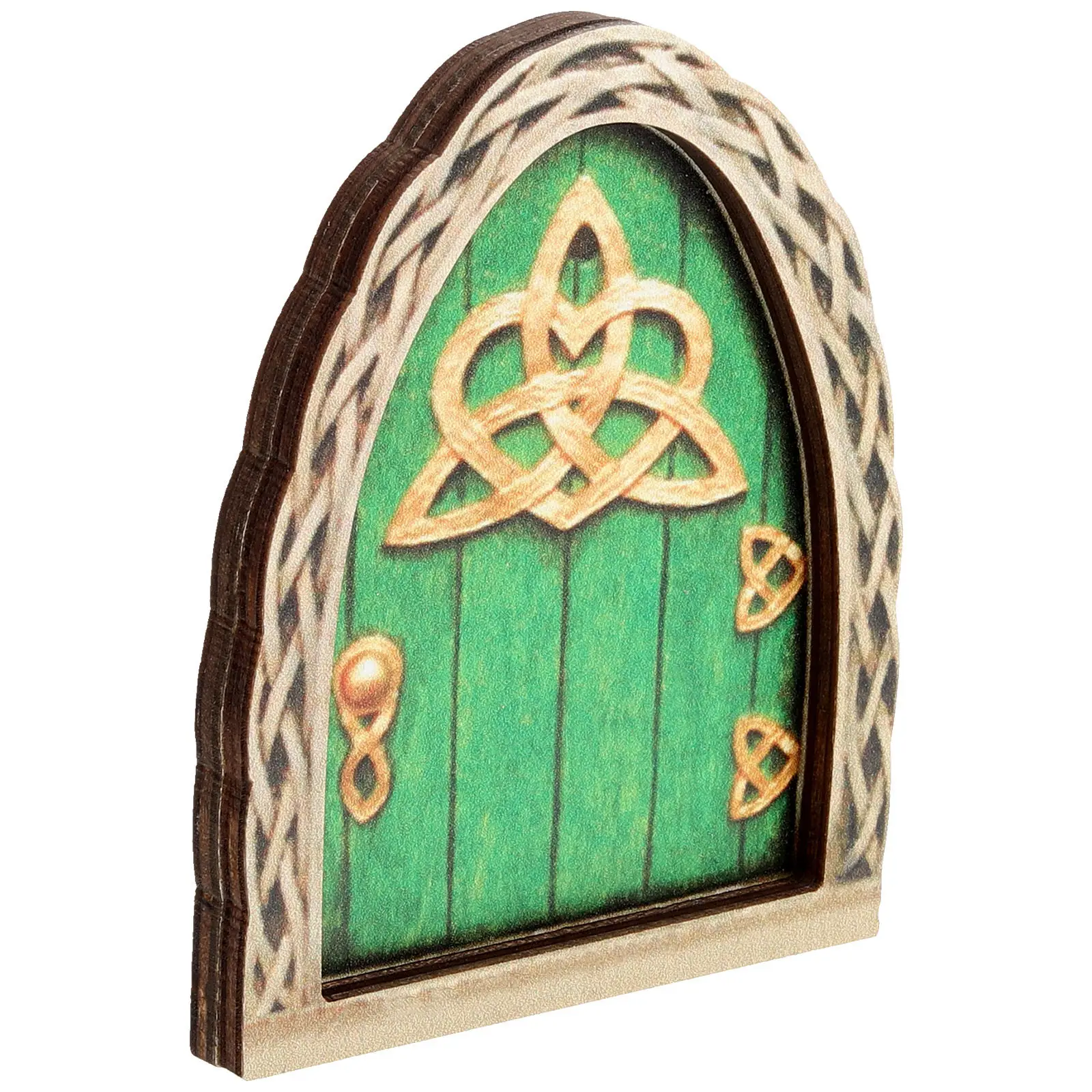 Handcrafted Wood Fairy Door Garden Decoration for Tree Trunk Outdoor Miniature Nature Inspired Elf Door Statuette Landscape
