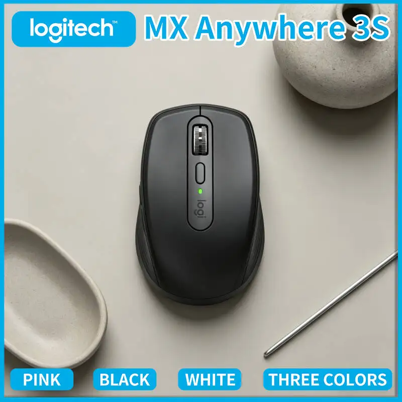 

Logitech MX Anywhere 3S Wireless Mouse - 8000 DPI Glass Tracking, MagSpeed Scroll, Silent Click, Anti-Slip Grip for Travel