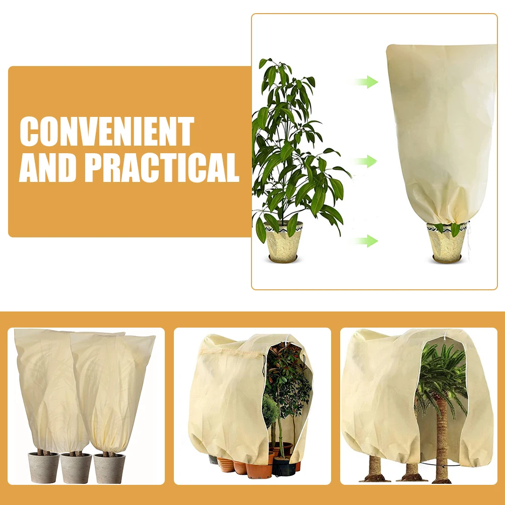 

Winter Plant Frost Protection Covers Garden Fleece Non woven Fabric Outdoor Trees Shrubs Soft Breathable Built in Drawstring