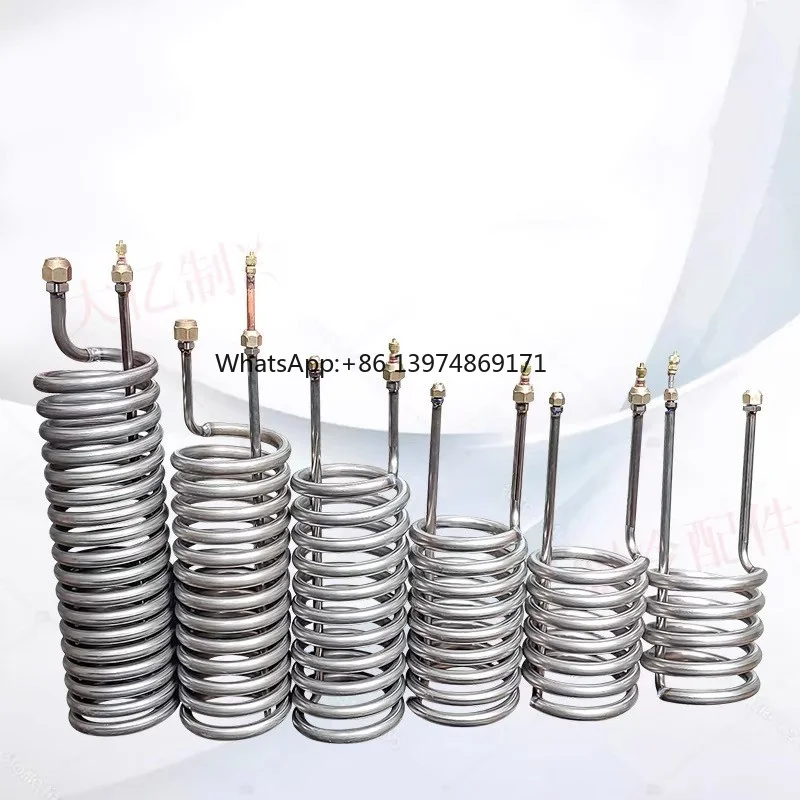 

1pc Titanium tube evaporator, straight titanium tube heat exchanger. 1-5HP chiller seafood fresh water fish tank heat exchanger.