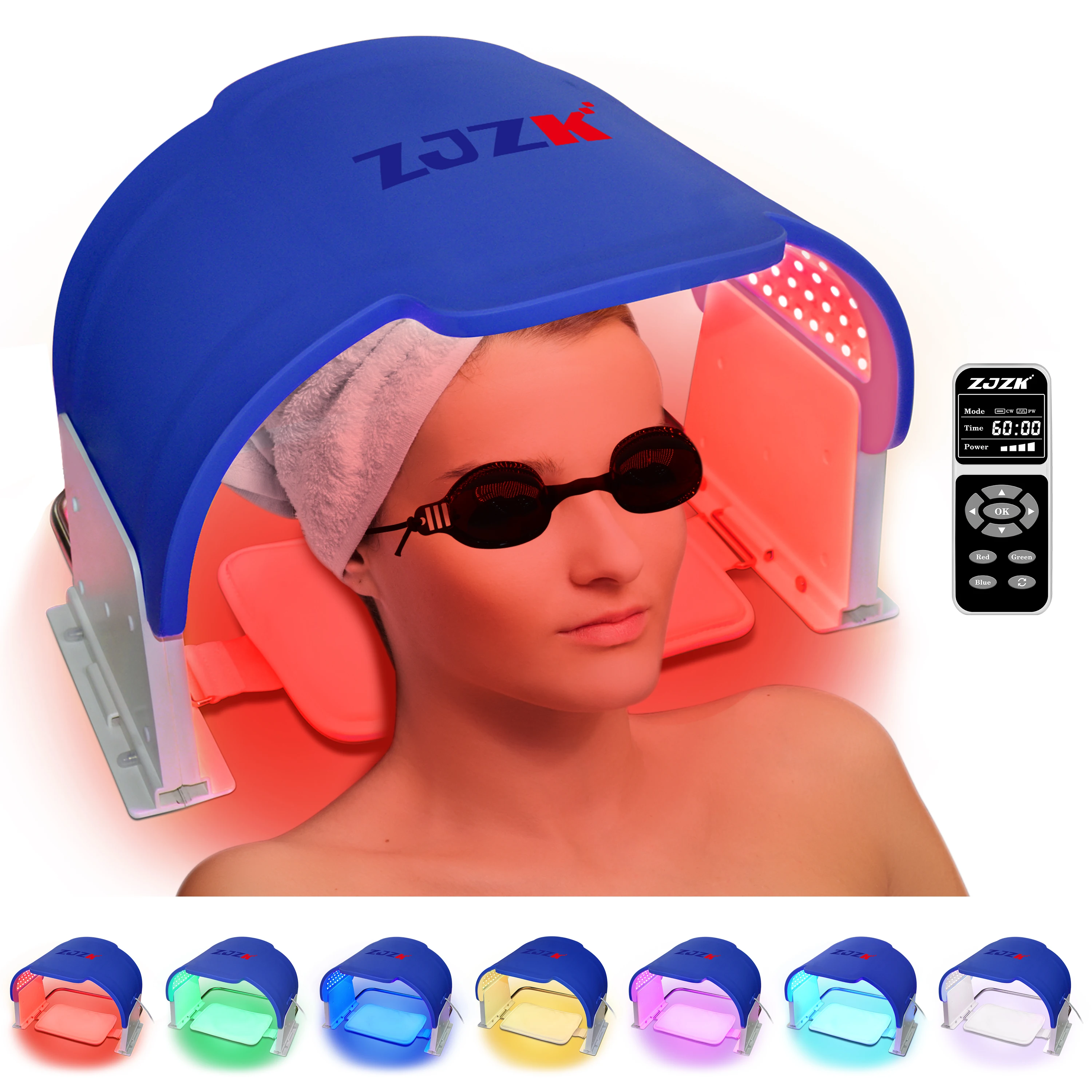 

ZJZK 660nmx330chips Led Light Face Mask Therapy 850nmx330chips+940nmx330chips For Facial Break Down Stains Actinic Keratosis