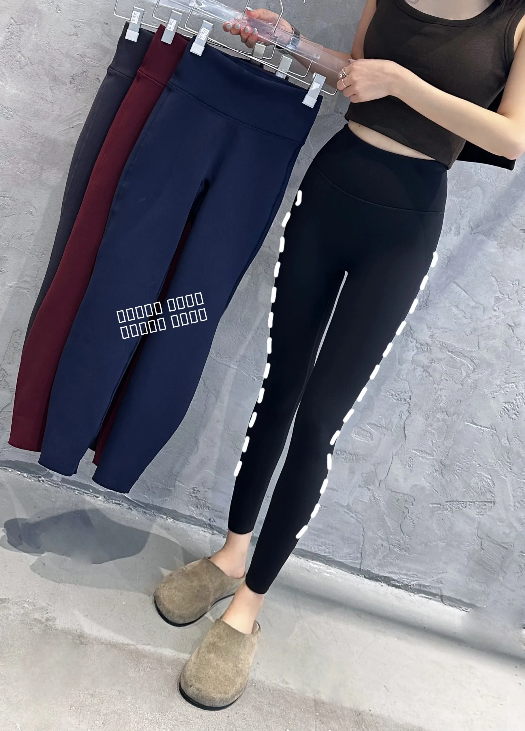 

Winter New Fce Lined a Butt Yoga Pants Slim Fit Base Layer arkskin Pants Fitn Exercise Tummy Control Leggings