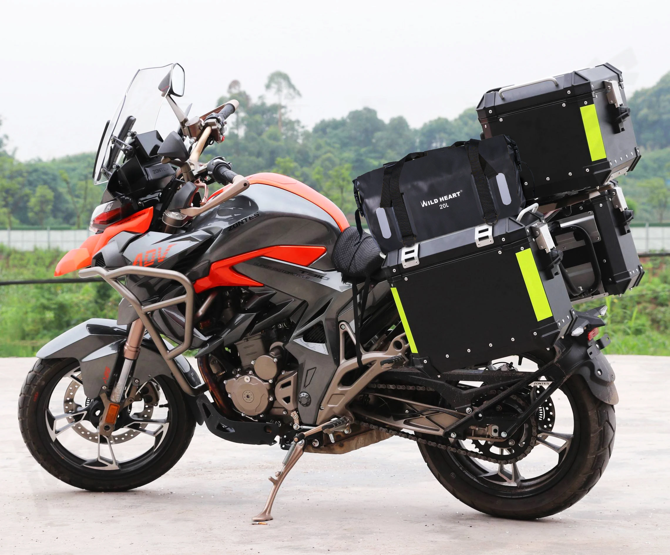 WILD HEART Waterproof Bag Duffel Bag  40L with Welded Seams Shoulder Straps, Mesh Pocket forMotorcycle