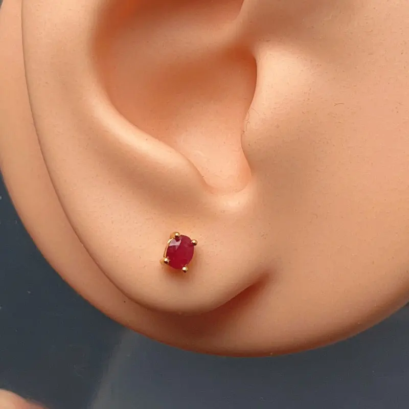 CoLife Jewelry Classic Ruby Stud Earring for Office Woman Silver 0.6ct Natural Africa Ruby Stud Earrings 925 Silver Ruby Jewelry