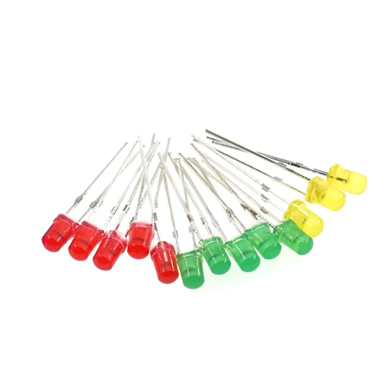 100Pcs Light Emitting Diode Led Round 3mm F3 Super Bright White Orange Red Yellow Blue Green