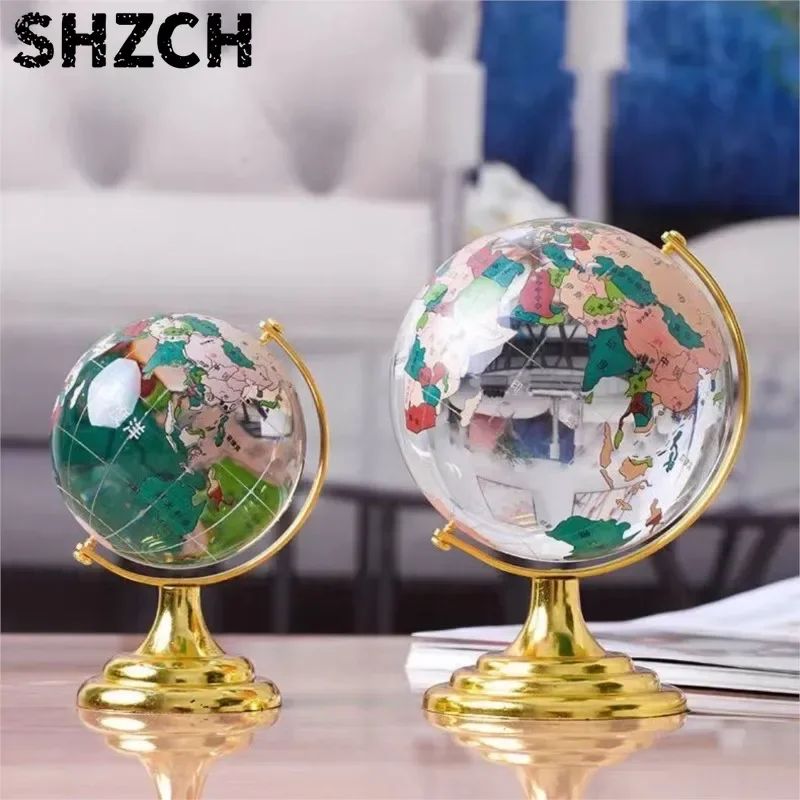 Large Size Crystal Ball Globe Shaped Decoration Ornament Colorful Chinese Characters Home Office Tabletop Decor Ornament ZJ332