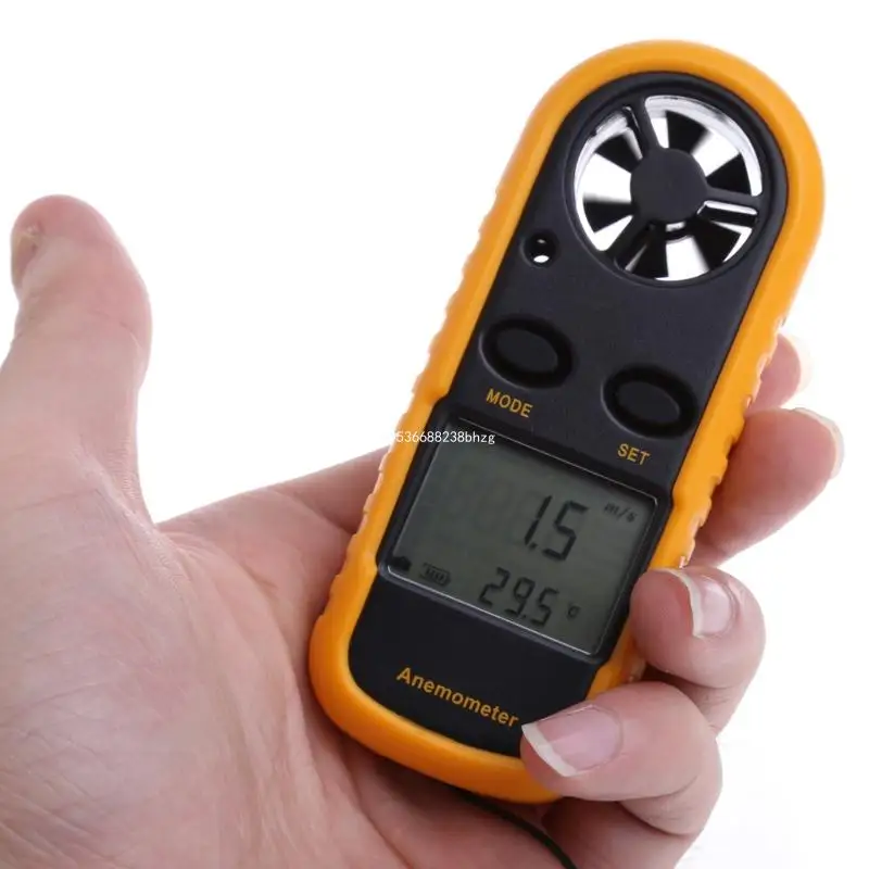 GM816 Mini Digital Anemometer Wind Speed Temperature Tester for w/LCD Backlight