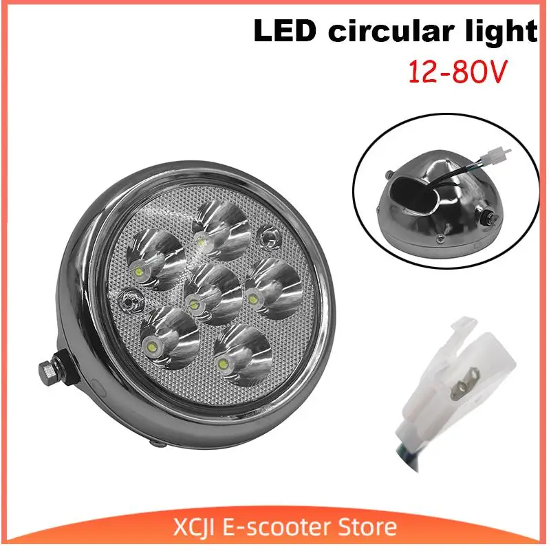 Elektroroller 48V 60V 72V Scheinwerfer-Baugruppe mit galvanisiertem Eisengehäuse für Citycoco Elektroroller Harley Scooter