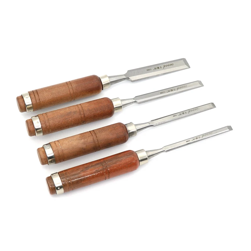 Professional Wood Carving Chisels Set 1Piece/4Piece Woodworking Tools 6/8/12/18MM Wood Chisel With Wood Handle For Craftsmanship