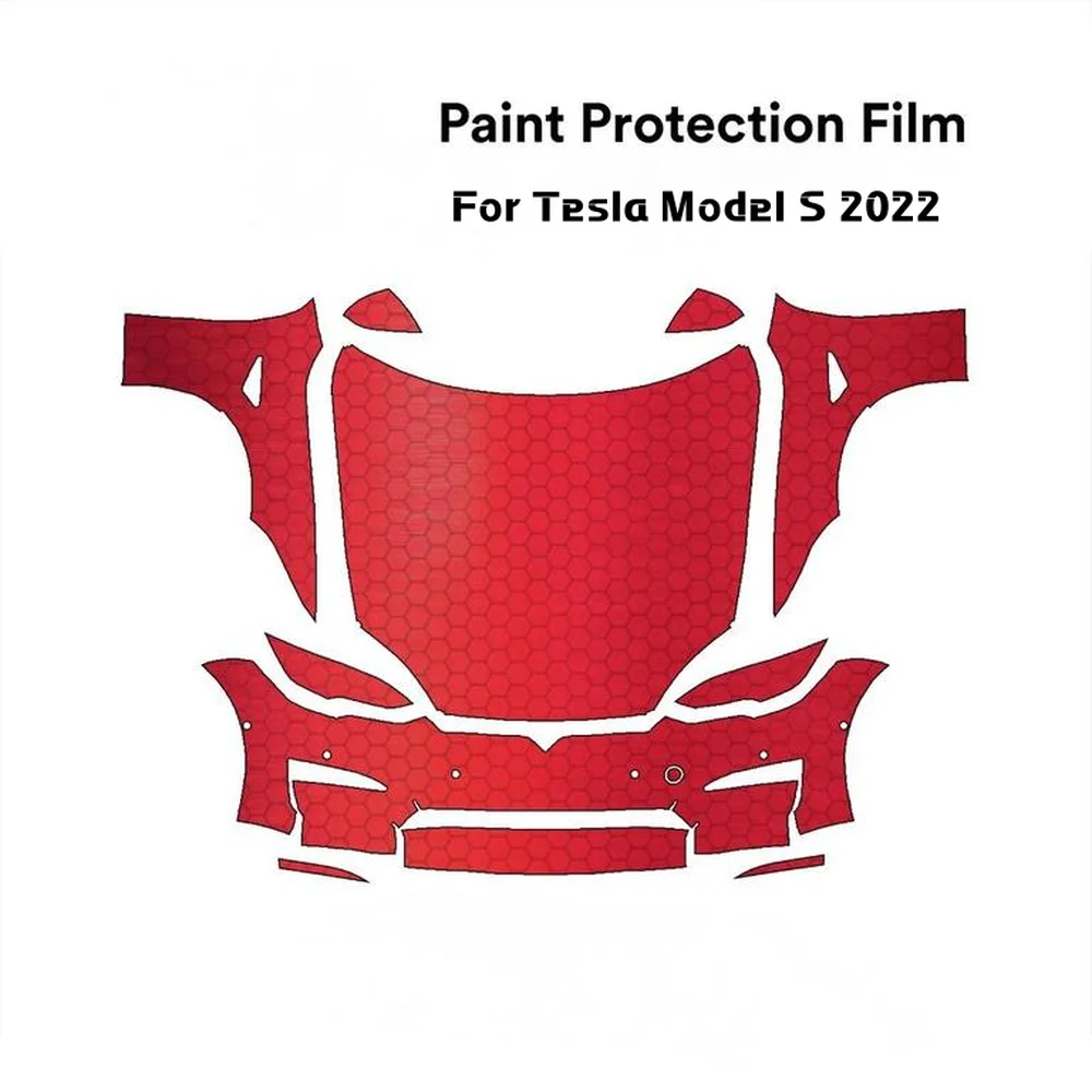 

For Tesla Model S 2022 TPU Pre-cut PPF Kit Scratch-resistant Transparent Front Bumper Hood Engine Protective Film