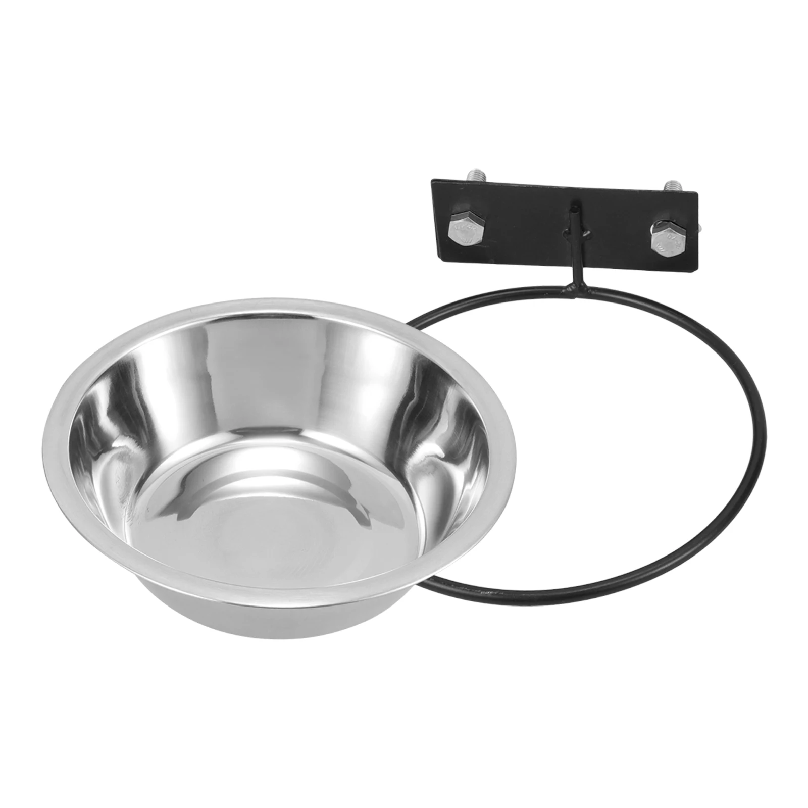

Hanging Cat Stainless Steel Pet Feeder Black Circle Removable Dog Food Bowl Portable Kitten Bowl Small Animals Crate