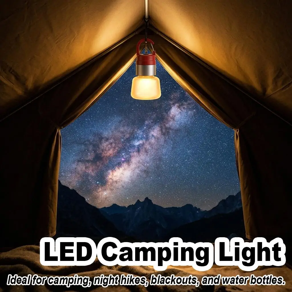 Portable LED Camping Light RGB Tent Lantern Water Bottle Lamp Adapter Type C Rechargeable Hiking Emergency Flashlight IP55 Gear